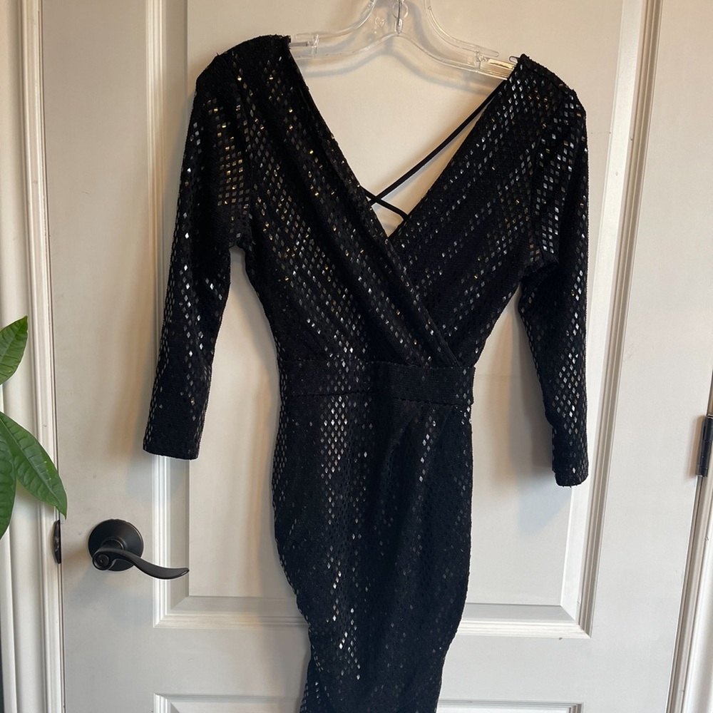 Sequins black dress